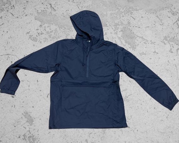 Navy Water Resistant Windbreaker Anorak Jacket - Independent MEDIUM ONLY
