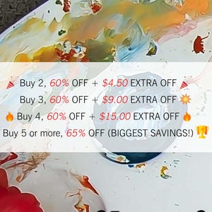 Peut inclure: &OElig;uvre d'art abstraite avec un fond color&eacute; et textur&eacute;. Superposition de texte avec des offres : Achetez 2, 60% DE R&Eacute;DUCTION + 4,50 &euro; DE R&Eacute;DUCTION SUPPL&Eacute;MENTAIRE ; Achetez 3, 60% DE R&Eacute;DUCTION + 9,00 &euro; DE R&Eacute;DUCTION SUPPL&Eacute;MENTAIRE ; Achetez 4, 60% DE R&Eacute;DUCTION + 15,00 &euro; DE R&Eacute;DUCTION SUPPL&Eacute;MENTAIRE ; Achetez 5 ou plus, 65% DE R&Eacute;DUCTION (&Eacute;CONOMIES MAXIMALES !).