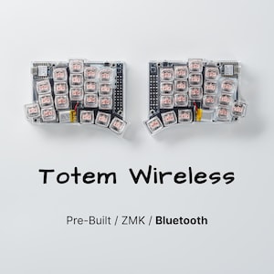 Custom Totem Wireless Ergonomic Split Keyboard - Pre-built, Ready-to-use, Hotswappable Low Profile Choc Keyboard