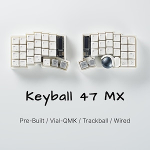 Keyball 47 MX with Trackball Ergonomic Split Keyboard - Pre-built, Hot-Swappable MX Switches, Ready to Use, Vial, QMK,  Mouse Replacement