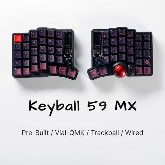 Keyball 59 MX With Trackball Ergonomic Split Keyboard - Pre-built