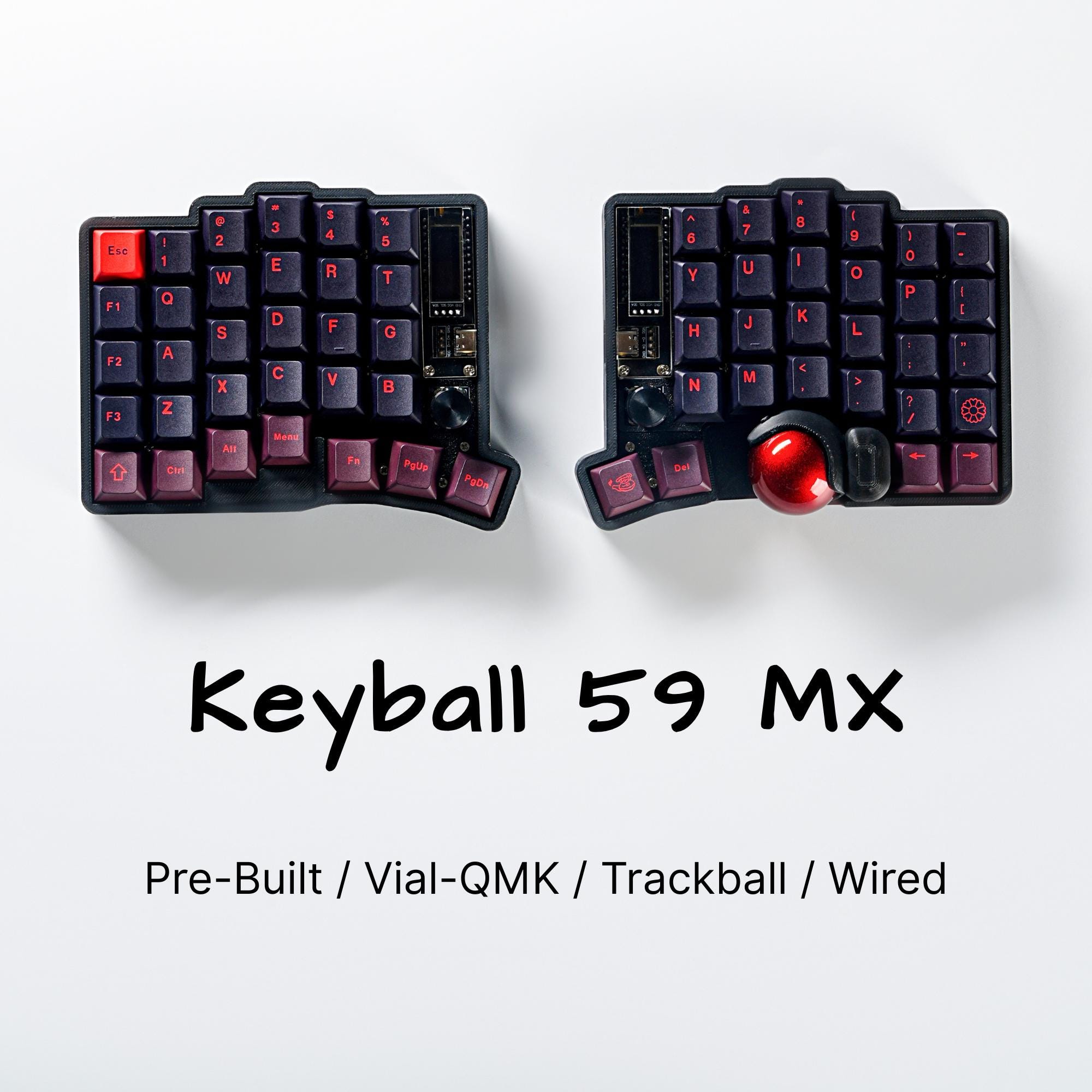 trackball59　ケース付き自作キーボード Vial対応　keyball風 trackball59 ケース付き 有線 自作キーボード Vial対応 keyball