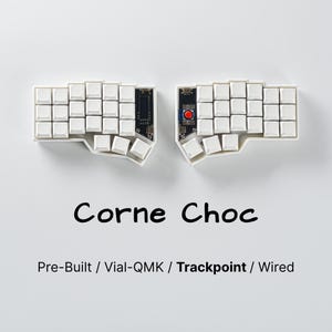 Corne Choc Trackpoint Ergonomic Split Keyboard with Tenting - Pre-Built, Adjustable Tenting, Ready-to-Use, Hotswappable Low Profile Keyboard