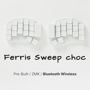 Custom Ferris Sweep Choc Wireless Split Keyboard - Fully-Assembled Ready-to-use Hotswappable Low Profile Ergonomic Bluetooth Keyboard