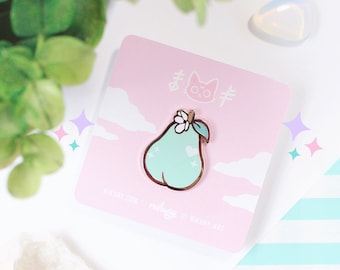 PEAR Enamel Pin | Fruit Enamel Pin | Cute / Kawaii / Pastel / Fun Food Hard Enamel Lapel Pins | Limited Edition | Gift for Her