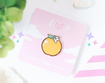 ORANGE Enamel Pin | Fruit Enamel Pin | Cute / Kawaii / Pastel / Fun Food Hard Enamel Lapel Pins | Limited Edition | Gift for Her