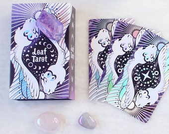 LIMITED The Loaf Tarot Deck | Cute Indie Spirit Animal Tarot Cards | 76 Artists' Collaboration | Wicca / Pagan Gift | Holographic