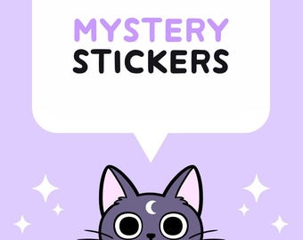 Confezione di 15 adesivi misteriosi / Sacchetto a sorpresa / Vinile, Olografico, Glitter, Lucido, Opaco