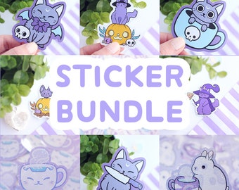 STICKER BUNDLE | Choose 3, 5 or 10 / Laptop Sticker Pack / Nikury / Pastel Witch / Cute Cat Vinyl Stickers / Animal Stationery