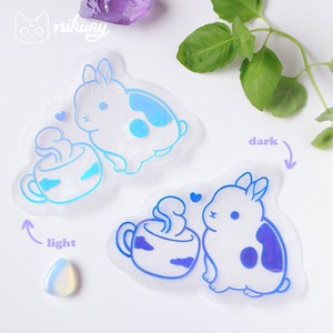 Tea Bunny Suncatcher Sticker | Nikury | Cute Window Cling | Animal Rainbow Maker | Pastel Window Decal | Rabbit Gift | Aurinkosieppari