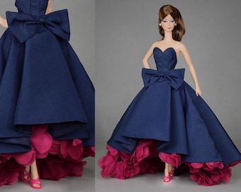 PRE-ORDER "Secret Garden #2" Dark Blue Dress for Silkstone/Ponytail Barbie Poppy Parker FR