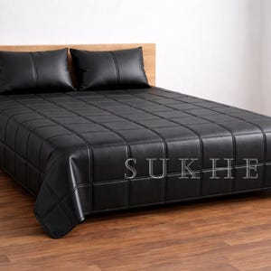 Bespoke Artisan-Crafted Custom Made on Order Real Leather Bedding Set Genuine Leather Bedsheet
