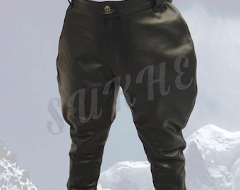 Cowhide Leather Jodhpurs Trousers, Heavy Duty Leather Pants