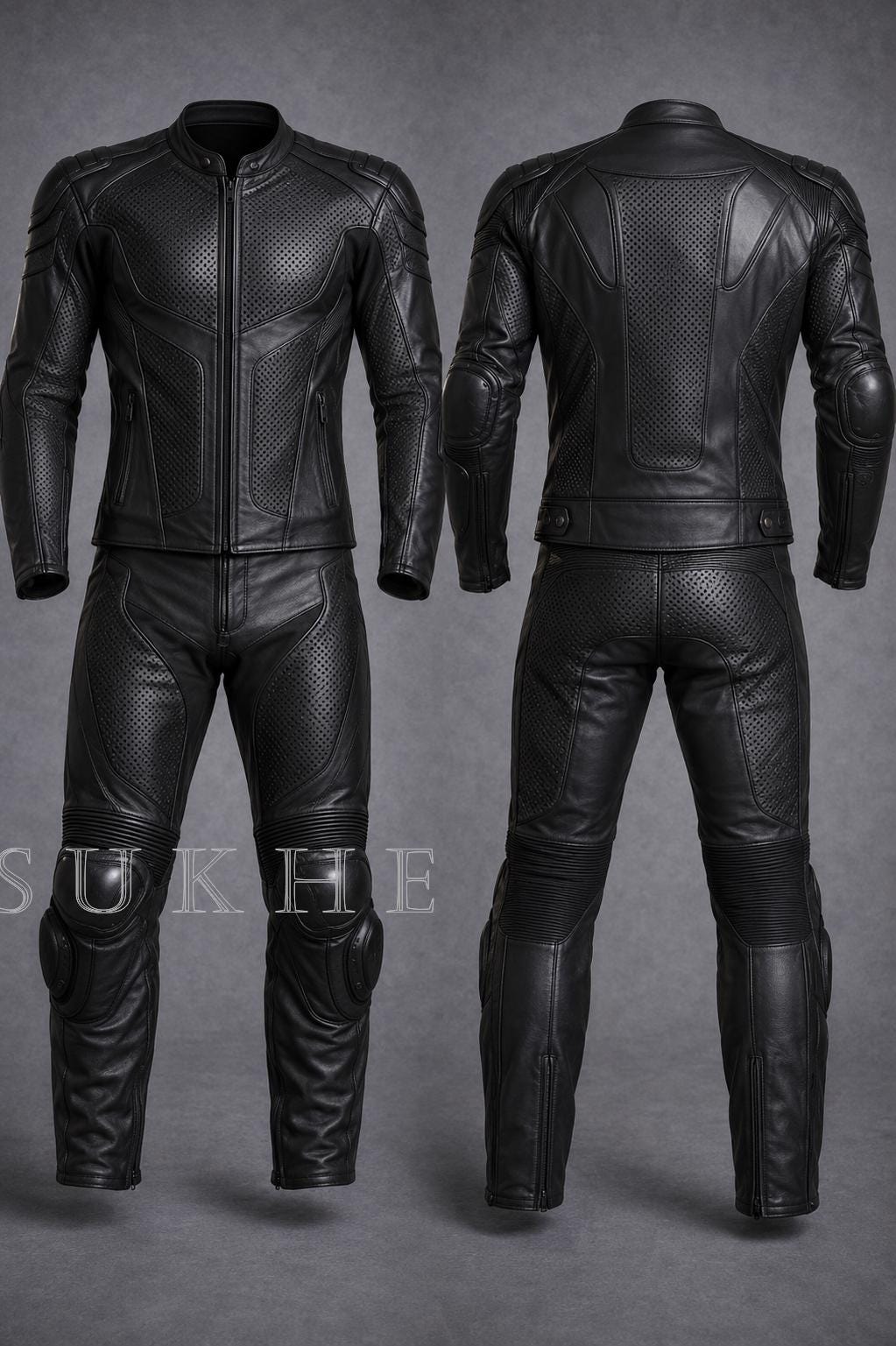 Perforated Air Flow Summer Riding Unisex Custom Made Bespoke Leather Racing Motorcycle Sports Bike Suit