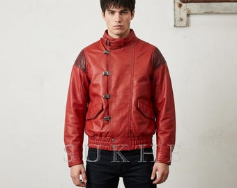 Premium Real Leather Akira Kaneda Shotaro Kaneda Costume Inspired Jacket Cyberpunk Anime Cosplay Costume