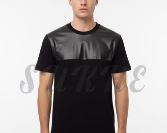 Camiseta de piel de oveja hecha a mano: Top de manga corta