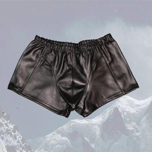 Men's Super Soft Napa Lambskin Black Leather Boxer Shorts Boxers Underwear New All Sizes
