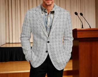 All Over Print Custom Blazer | Split Panel Back Casual Suit Jacket