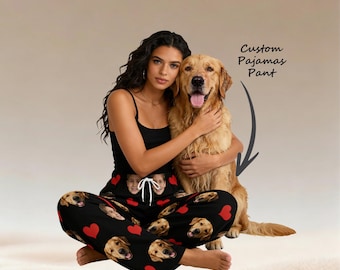 All-Cotton pajama pants,Customization pant with faces,Casual pants,Personalized customization pant,Pajamas,Gift,Family clothing,Funny pants