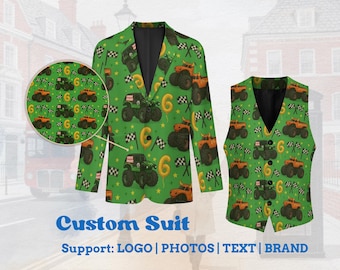 Personalized Suit Vest, Custom Suit with Logo Picture Text Background, Gift for Dad Husband Men, Mens Coat Blazer,Women's formal wear