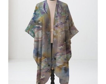 Kimono con stampa artistica Boho Chic taglia Plus