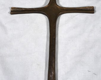 Vintage Bronze Cross Mid Century Mod Design