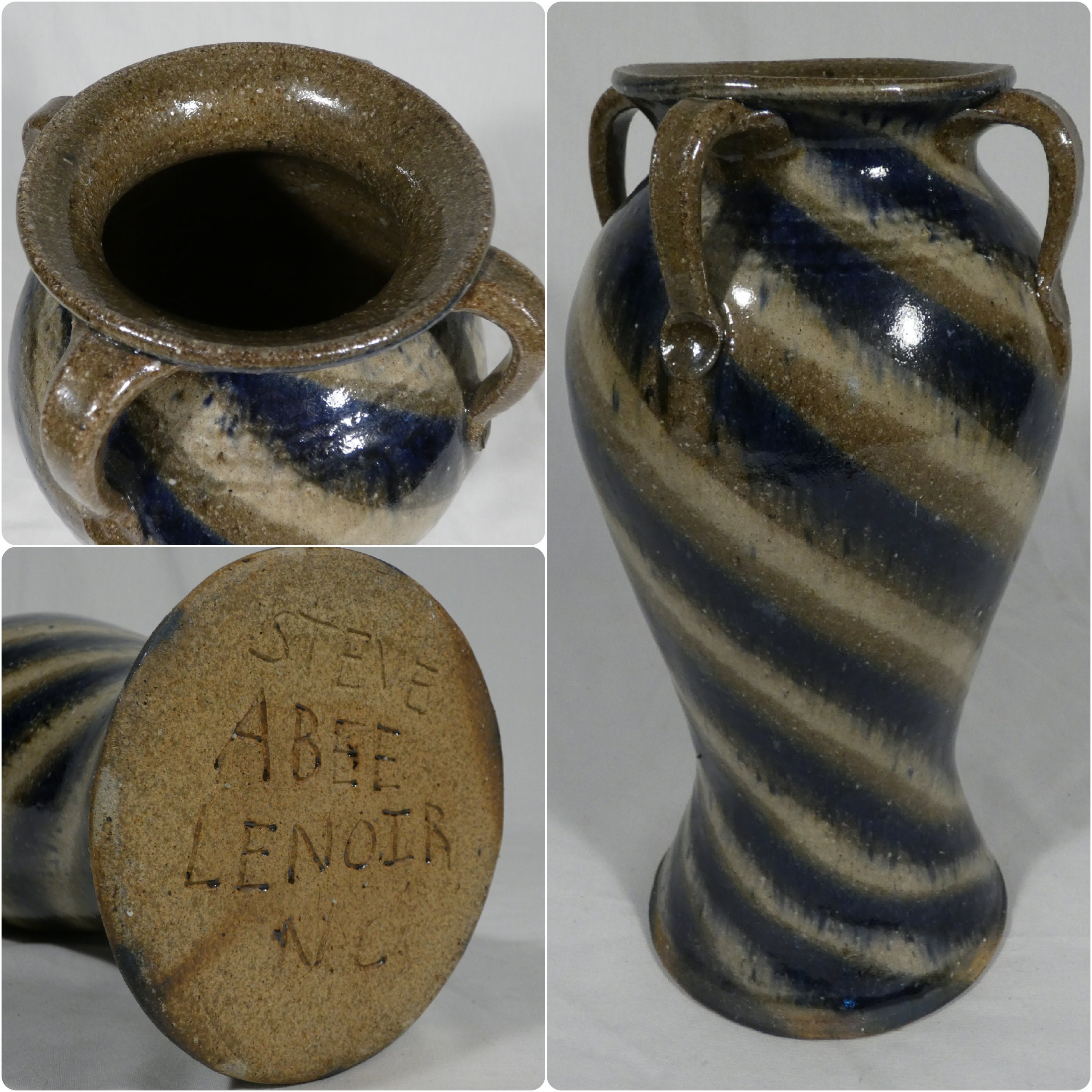 Hand Made Ceramic Four Handled Catawba Valley Vase Steve Abee