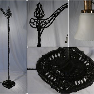 Antique bridge lamp black fully restored