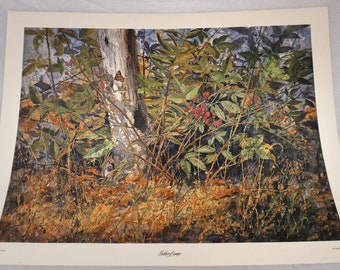 Jim Grey lithograph Black Berry Summer signed and numbered nature art unframed