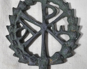 Vintage Chi-Rho pendant bronze reproduction