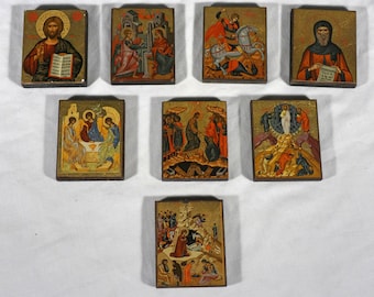 Vintage Creek miniature religious Icons with magnetic backs