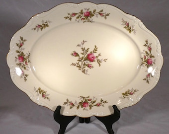 Vintage Rosenthal Pompadour style Antoinette pattern large Serving Platter Selb Germany floral gold trim