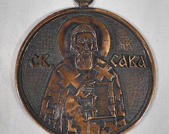 Vintage Pendant of Saint Sava consecration medal    1