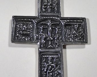Vintage Sterling Silver Pectoral Cross with Sterling Chain