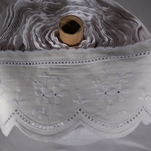 Lace Trim Floral white fabric pillows dress costume sold by the foot