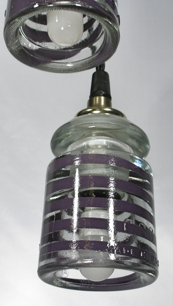 Zebra Striped Three Light Pendant Ceiling Lamp With Canopy Etsy