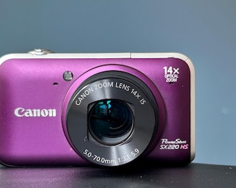 Aparat cyfrowy Canon PowerShot SX220 HS fioletowy z 14-krotnym zoomem optycznym