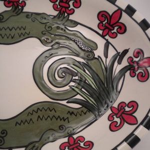 Oval Alligator & Fleur de Lis Platter image 2