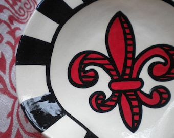 Red Fleur de Lis Spoon Rest