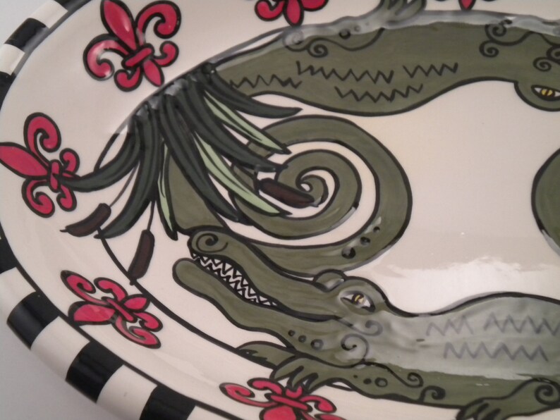 Oval Alligator & Fleur de Lis Platter image 4