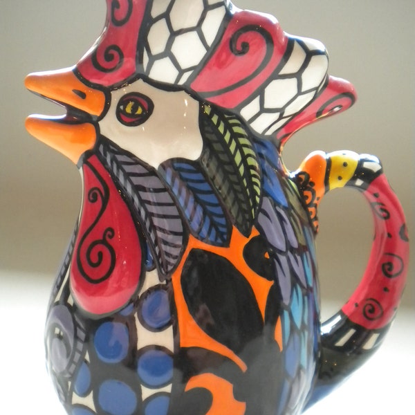 Fleur de Lis Rooster Pitcher