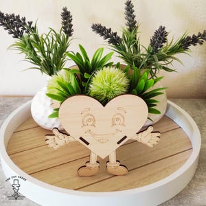 Laserbestand hartvormige bloembak – SVG DXF – DIY houten plantenbak hartvormige decoratie cadeau-idee plantenliefhebber