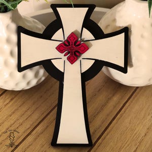 Fichier laser croix décoration SVG DXF symbole chrétien bois artisanat fichier église communion confirmation Pâques découpe laser téléchargement numérique