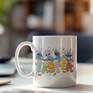 Disney Lilo och Stitch påskharemugg - Glad påsk Stitch kaffekopp bild 2