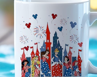 Disney Prinzessinnen USA Tasse Schloss Feuerwerk Tasse