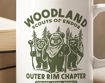 Woodland Scouts of Endor Mug - Cute Star Wars Inspired Ewok Ceramic Cup for Forest Lovers and Outer Rim Fans