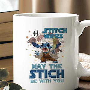 Stitch Wars May the Stitch Be with You Mug – Cute Gift for Disney Fans image 1