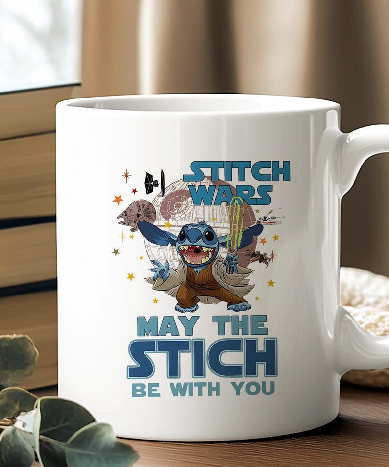 Stitch Wars May the Stitch Be with You Mug – Cute Gift for Disney Fans image 1