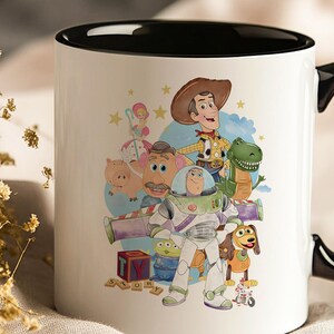 Toy Story Mug - Cute Cartoon Pixar Characters Coffee Cup with Buzz and Woody Design