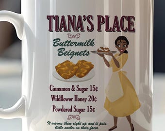 Caneca Tiana's Place, Beignets de Buttermilk, Xícara da Princesa e o Sapo
